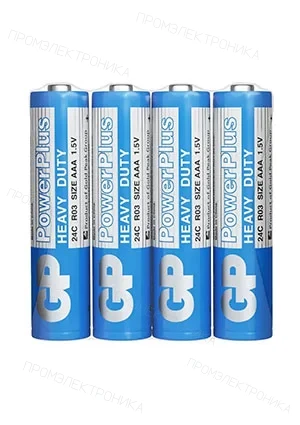 GP Batteries GP 24CEBRA-2S4, Солевые батарейки  GP PowerPlus 24C AAA 4 шт. в пленке