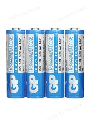 GP Batteries GP 15CEBRA-2S4, Солевые батарейки  GP PowerPlus 15C AA 4 шт. в пленке