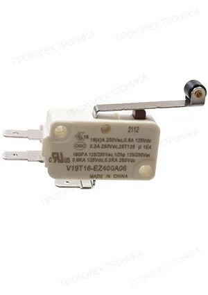 HONEYWELL V19T16-EZ400A06, микропереключатель лапка с роликом 250В 16A =V-156-1C25