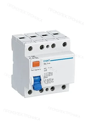 CHINT 200225, УЗО NL1-63 4P 63A 30mA 6kA тип AC (DB)