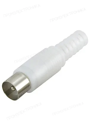 TDM electric SQ1809-0011, гнездо антенное ТВ пластик без пайки белое