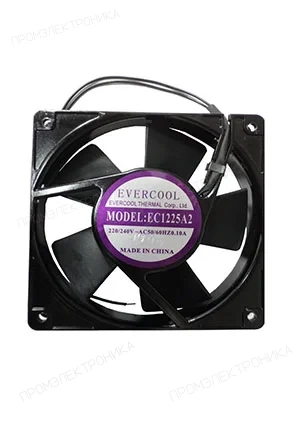 EVERCOOL EC1225A2HBL, вентилятор 120х120х25 мм, подшипник качения, 220В, 2000 об/мин   =EC12025A2HBL