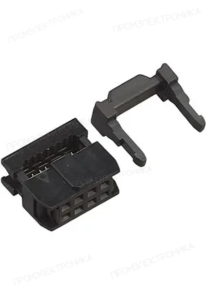 CONNFLY IDC-08F, розетка 2,54мм на шлейф 8 контактов с фиксацией DS1016-08MA2BB