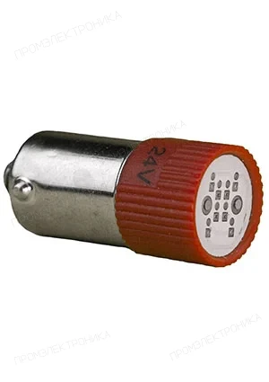 EMAS LED24K, Светодиодная лампа Ва9S 24B C/DC  красная