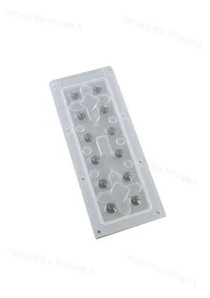Sunlumin S01.01.01.218_IP-173X71-12-90, линза 173x71мм, 12 LED, 90 град, для 5050, IP66,  PC, матовая, с упло