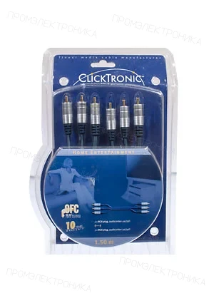 Clicktronic HC 50-150 1,5M, 3RCA-3RCA (plug)