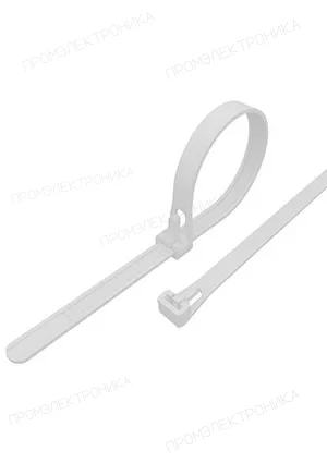 Rexant 07-0159, стяжка нейлоновая многоразовая 150x3,5 мм,белая, (100 шт)