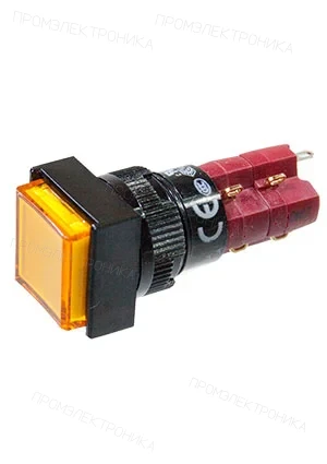 DECA D16LAS1-2ABJY, кнопка с фиксацией LED подсветка 250В 5А желтый