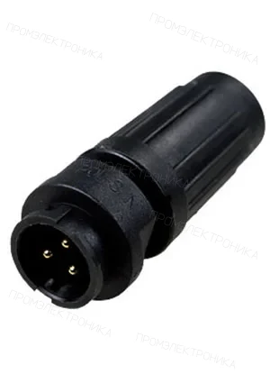 ACIT/POLSUN PY07-3Z, вилка на кабель пластик. IP67 3 контакта 4А 250В