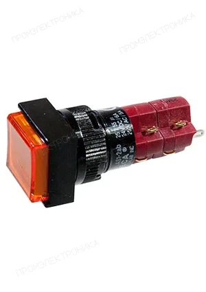 DECA D16LAS1-2ABJO, кнопка с фиксацией LED подсветка 250В 5А оранжевый