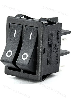 EMAS A12B1H10, Выключатель в чёрном корпусе две чёрные клавиши 1НО+1НЗ