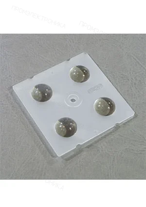 Sunlumin S01.01.01.007_SS-50X50-4-90, линза 50х50мм, 4 LED, 90 град, для 5050, PC, матовая, без уплотнителя