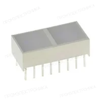 Kingbright KB-2770YW, светодиодная полоса 2 сегмент. желтая 20x10мм 40мКд