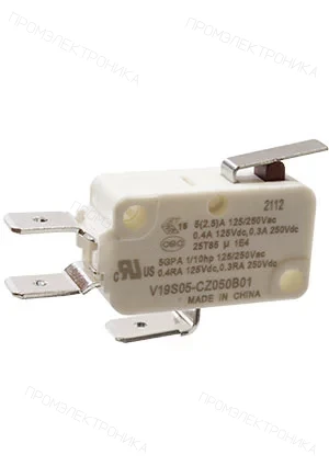 HONEYWELL V19S05-CZ050B01, микропереключатель SPDT лапка 250В 5А фастон 6,3мм