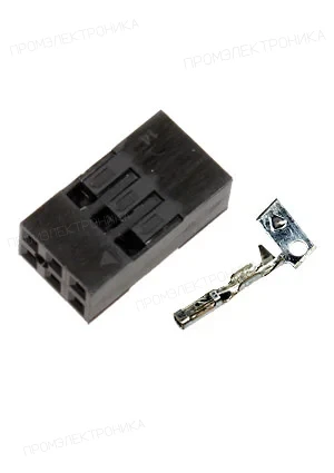 NXU BLD-6, гнездо на кабель КОМПЛЕКТ С КОНТАКТАМИ шаг 2.54мм 2x3 (130A-D06)