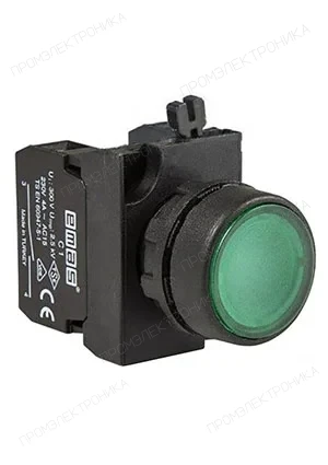 EMAS CP202DY, Кнопка нажимная круглая зеленая (2НЗ)