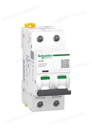 Schneider A9F74263, Автоматический выключатель ACTI9 iC60N 2P 63А С  6кА