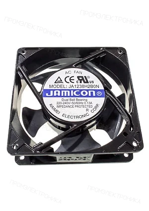 JAMICON JA1238H2B0N-T, вентилятор 220В клеммы 120х120х38мм подшипник качения