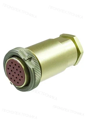 HUAFENG PC19AKWFTB, Розетка с хвостовиком, 19 контактов, РС 19ТВ с/к, (аналог KP30-19TPK)