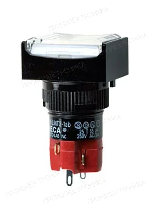 DECA D16LMT2-1ABKW, кнопка без фиксации с LED подсветкой 250В 5А