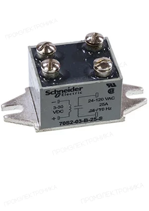 Schneider 70S2-03-B-25-S, SSR, PANEL MOUNT, 140VAC, 30VDC, 25A