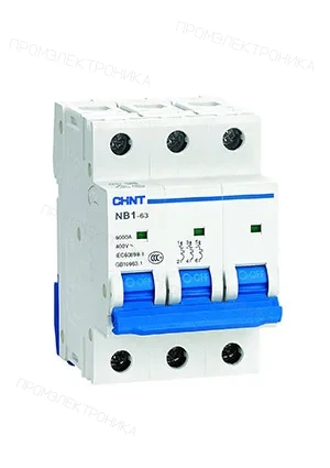 CHINT 179706, Авт. выкл. NB1-63 3P 4A 6кА х-ка C (DB)