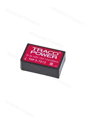 Traco THP3-7212, DC/DC преобразователь 3Вт вход 72В выход 12В 38,1*20,3*10,5мм