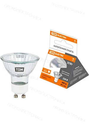 TDM Electric SQ0341-0010, Лампа галогенная с отражателем MR16 (JCDRC) - 35 Вт - 230 В - GU10