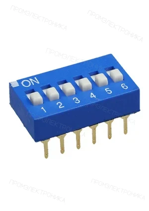 Switronic DS-06BBU-G, DIP переключатель 6 поз. (аналог для SWD 1-6 ВДМ 1-6)