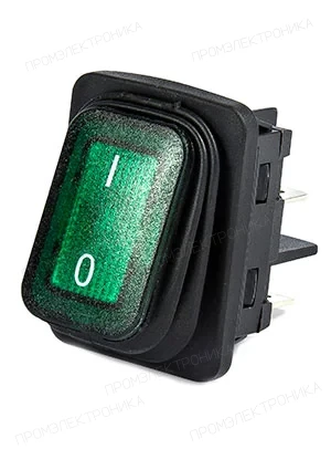 EMAS A54B1Y11, Выключатель с подсветкой зелёный 2НО, IP65