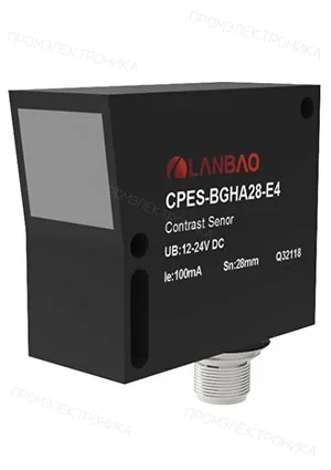Lanbao CPES-BGHA28-E4, датчик контраста 28 -/+3мм видимый белый свет 0-5В M12*4