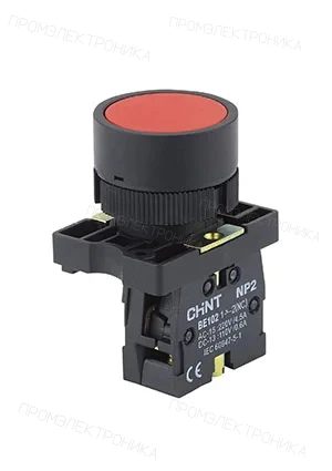 CHINT 574817, Кнопка управления NP2-EA42 без подсветки красная 1НЗ IP40