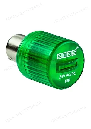 EMAS IKML024Y, Светодиод LED 24VAC/DC  зеленый