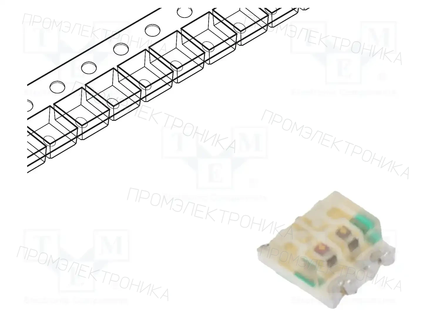 KINGBRIGHT ELECTRONIC KPTB-1615SURKCGKC — Светодиоды SMD цветные