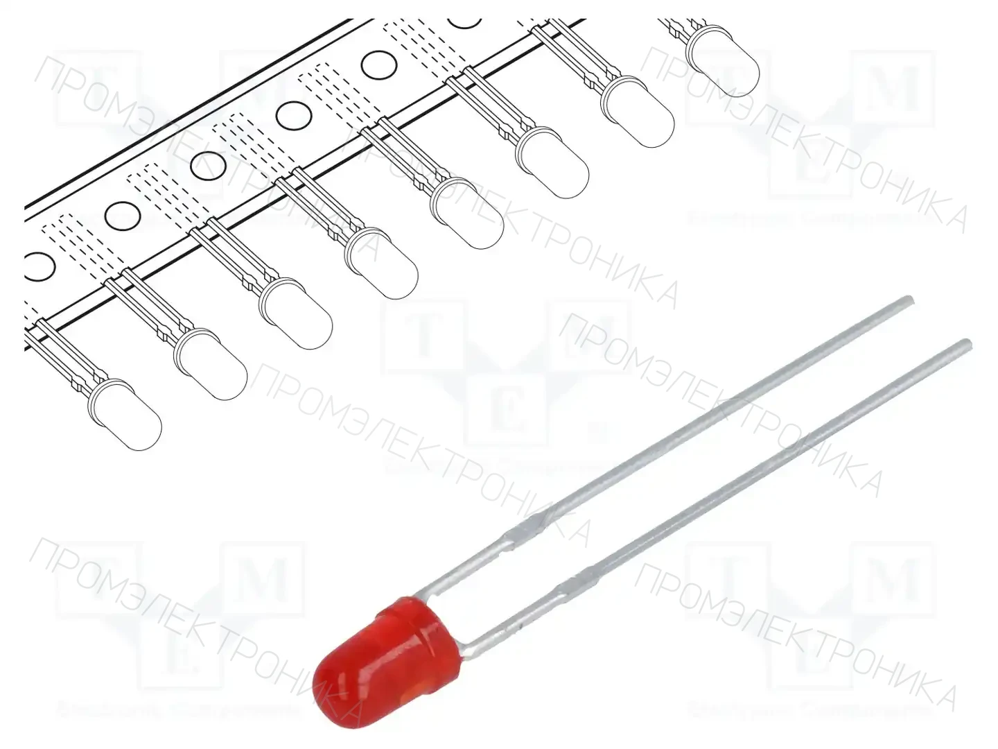 KINGBRIGHT ELECTRONIC L-934LID-TNR2.54 — Круглые светодиоды THT