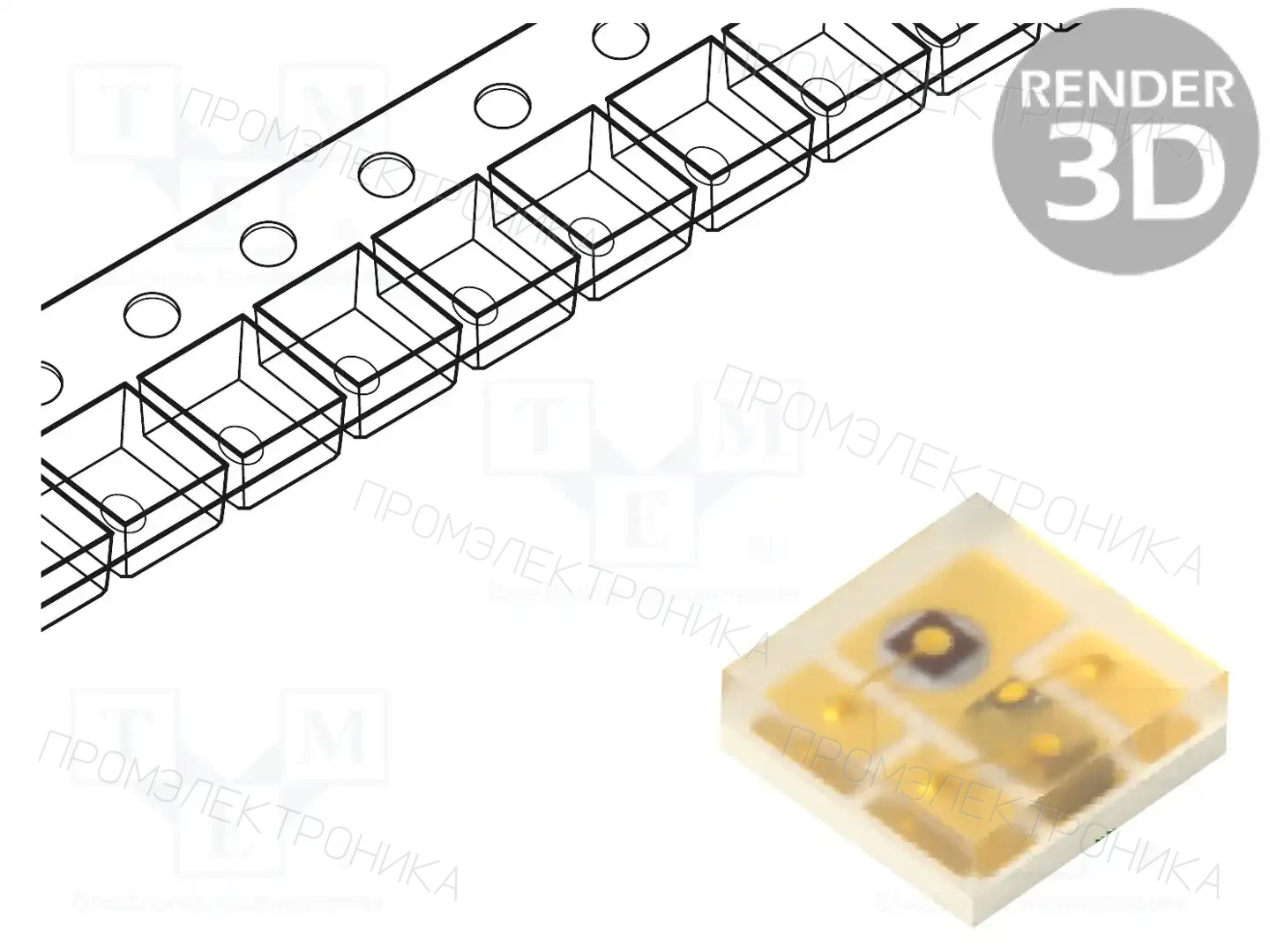 KINGBRIGHT ELECTRONIC KPGF-0607GBRC-05 — Светодиоды SMD цветные