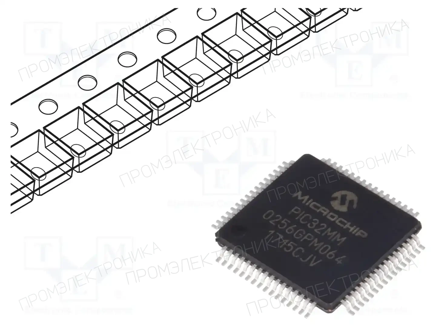 Microchip Technology PIC32MM0256GPM064-I/PT — Линейка PIC32 32-bit