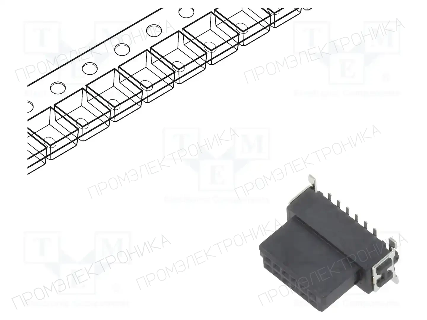 ADAM TECH ESMC-F-12-SGS-SMT-B-PP-T/R — Разъeмы пластина - пластина