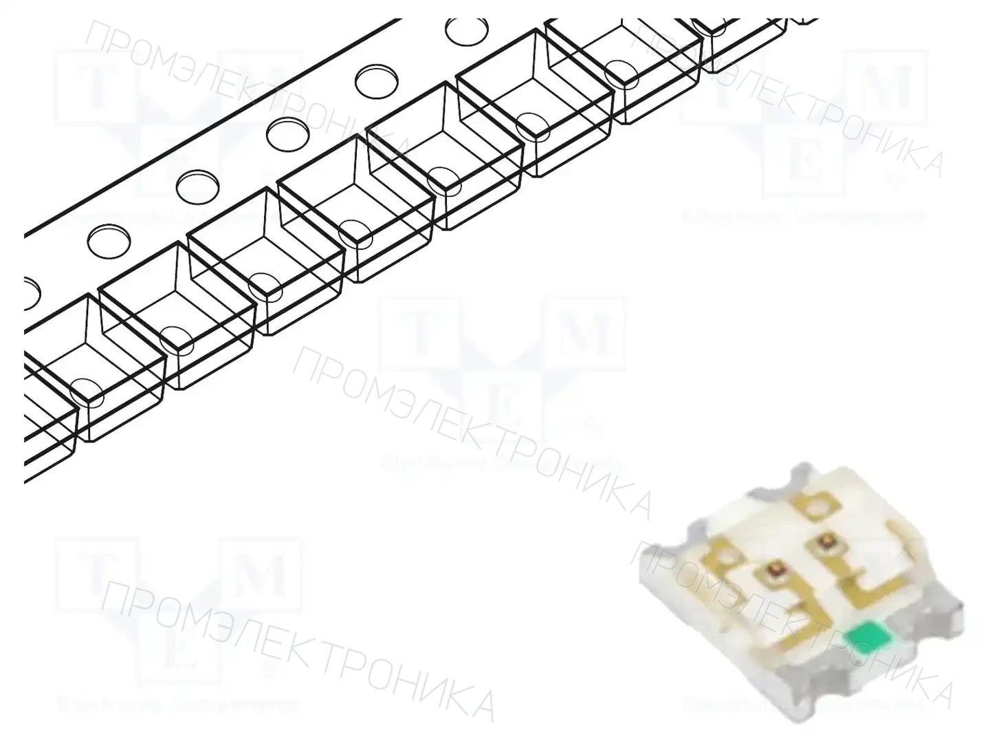 KINGBRIGHT ELECTRONIC KPB-3025SURKCGKC — Светодиоды SMD цветные