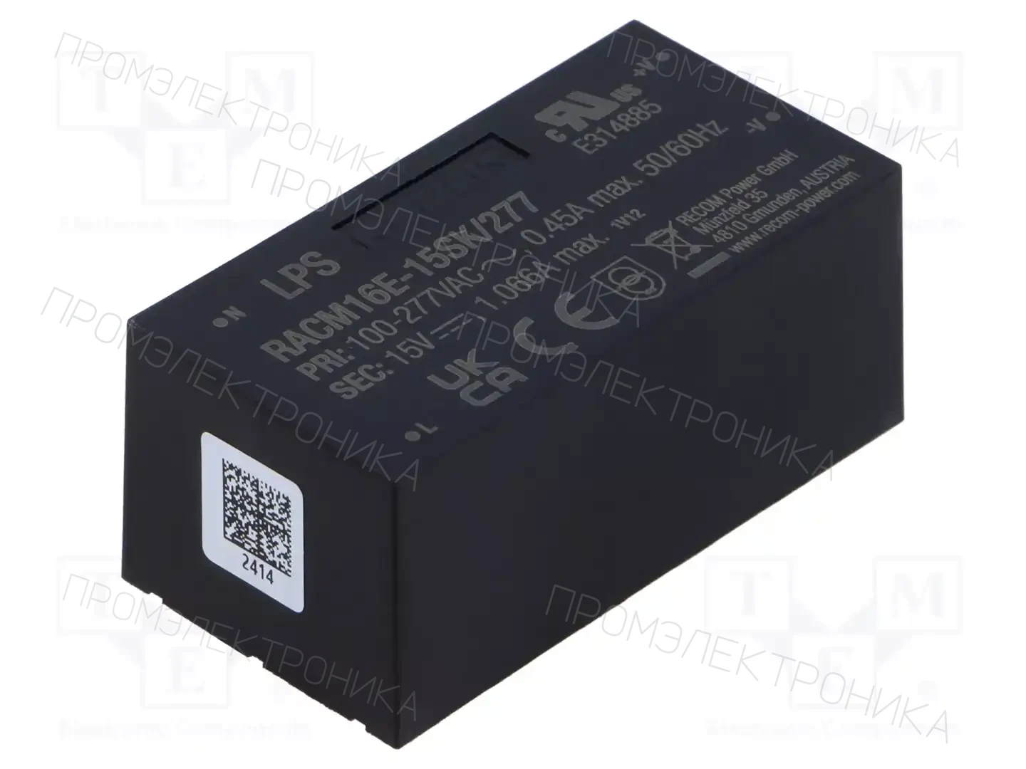 RECOM RACM16E-15SK/277 — Преобразователи AC/DC для PCB