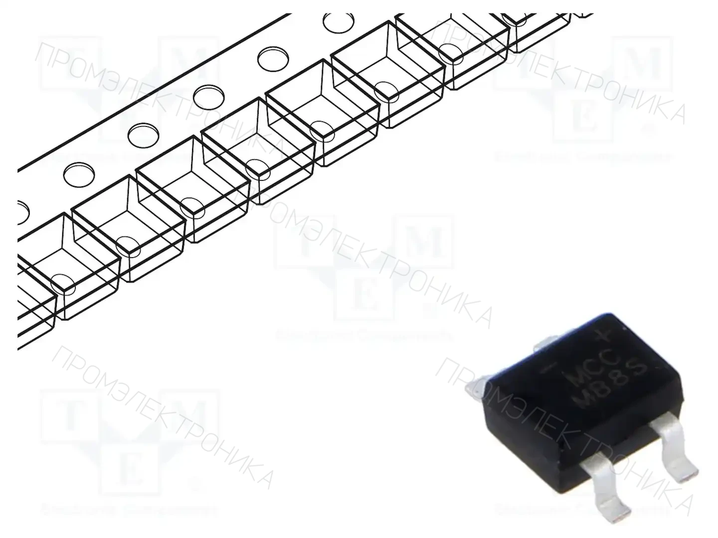 MICRO COMMERCIAL COMPONENTS MB8S-TP — Однофазные мосты диодные SMD/THT