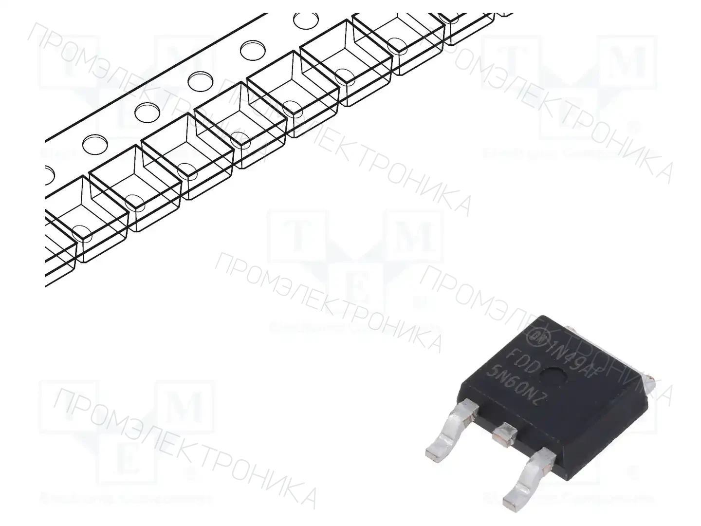 onsemi FDD5N60NZTM — Транзисторы с каналом N SMD