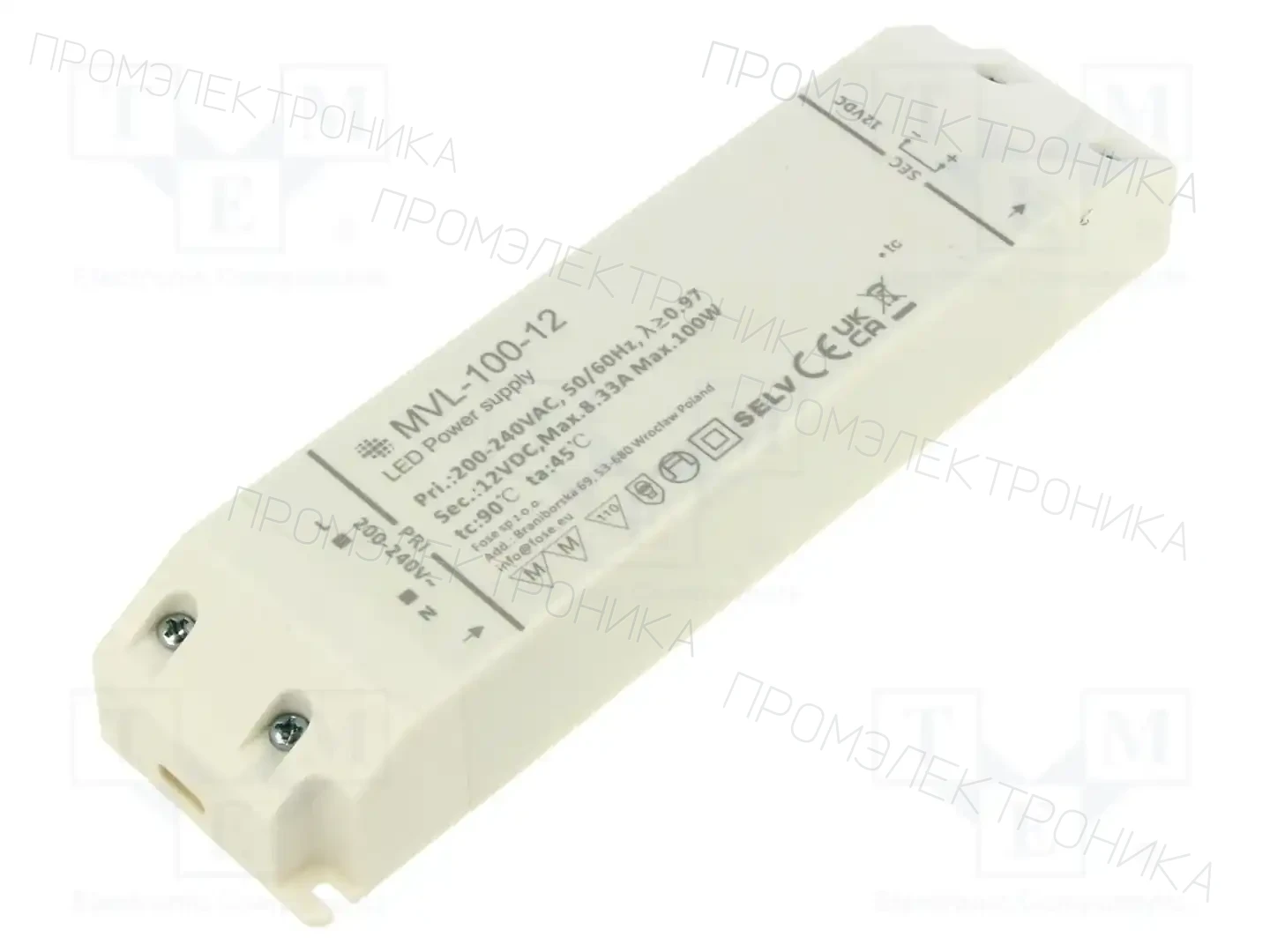 FOSE MVL-100-12 — Блоки питания для LED