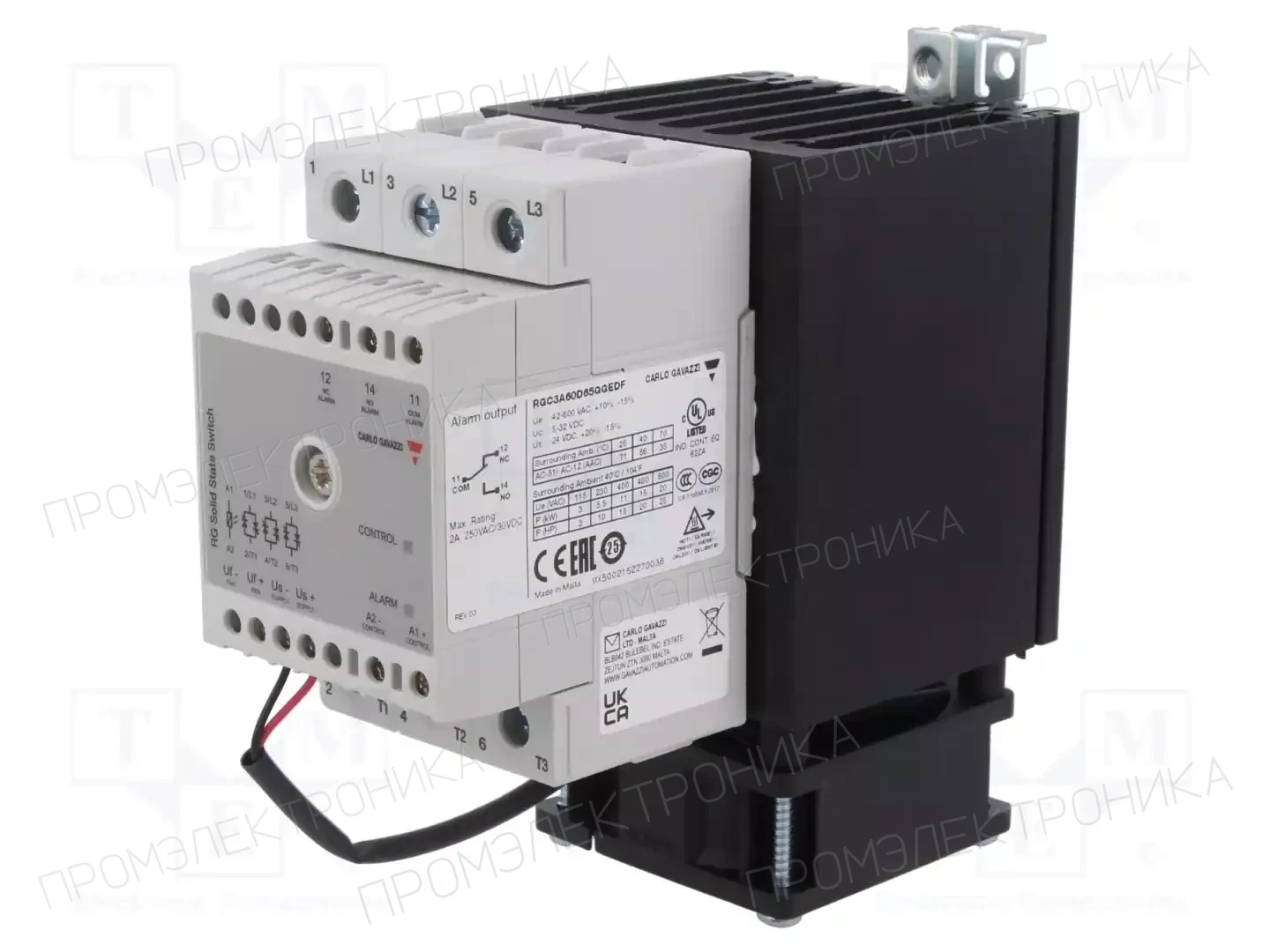 CARLO GAVAZZI RGC3A60D65GGEDF — Реле SSR трехфазные