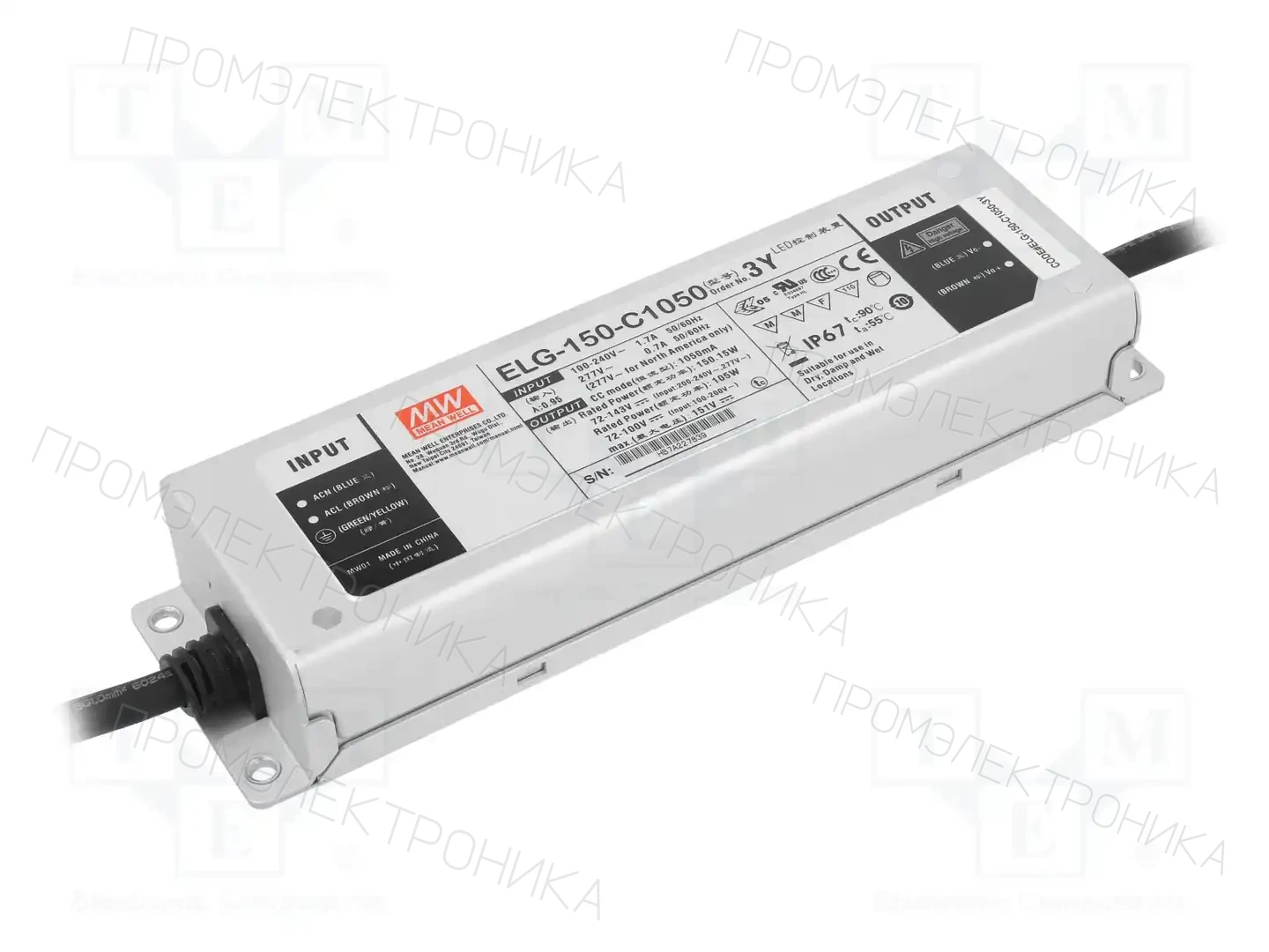 MEAN WELL ELG-150-C1050-3Y — Блоки питания для LED
