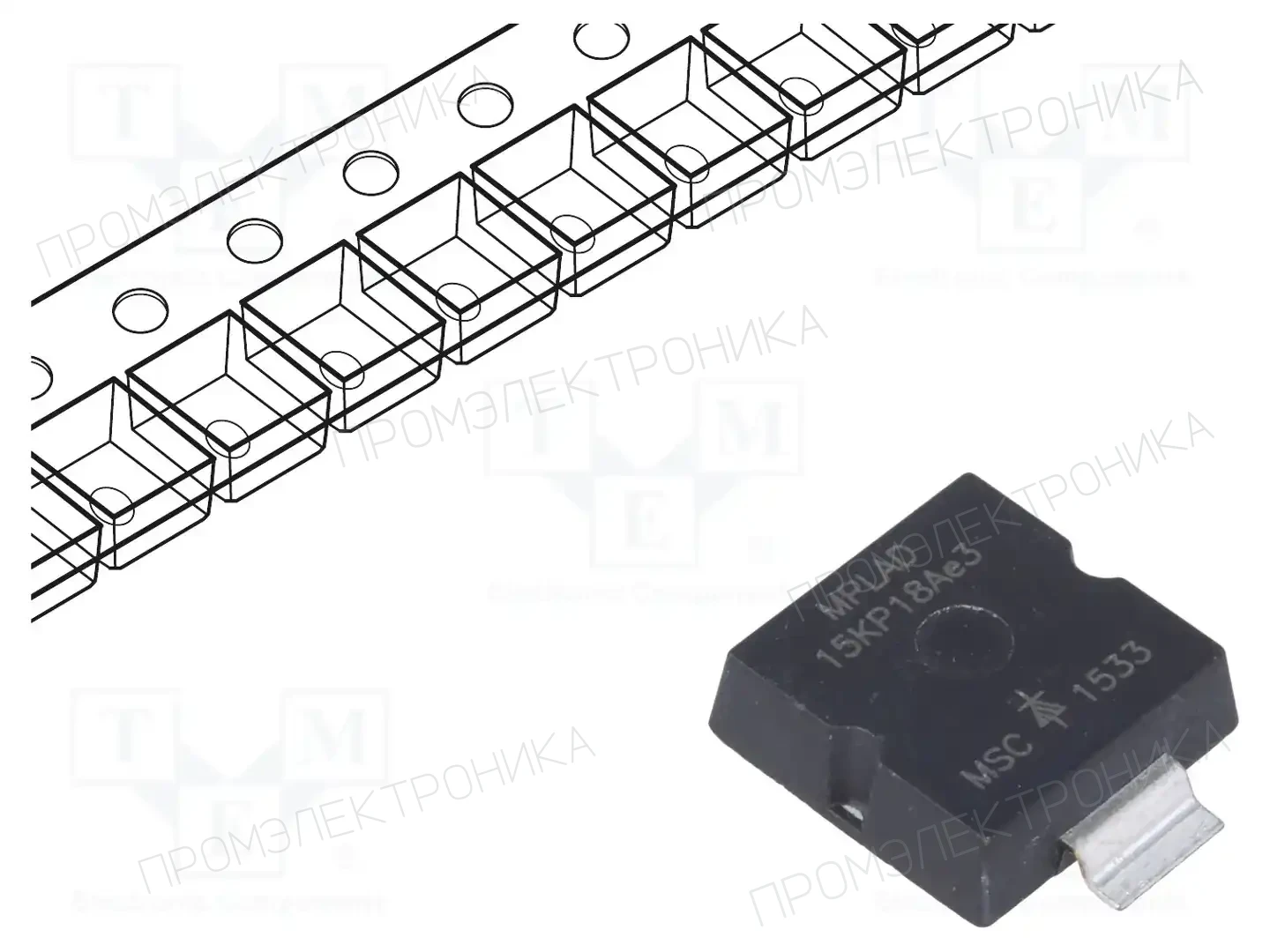 Microchip Technology MPLAD15KP18AE3 — Диоды TVS SMD однонаправленные