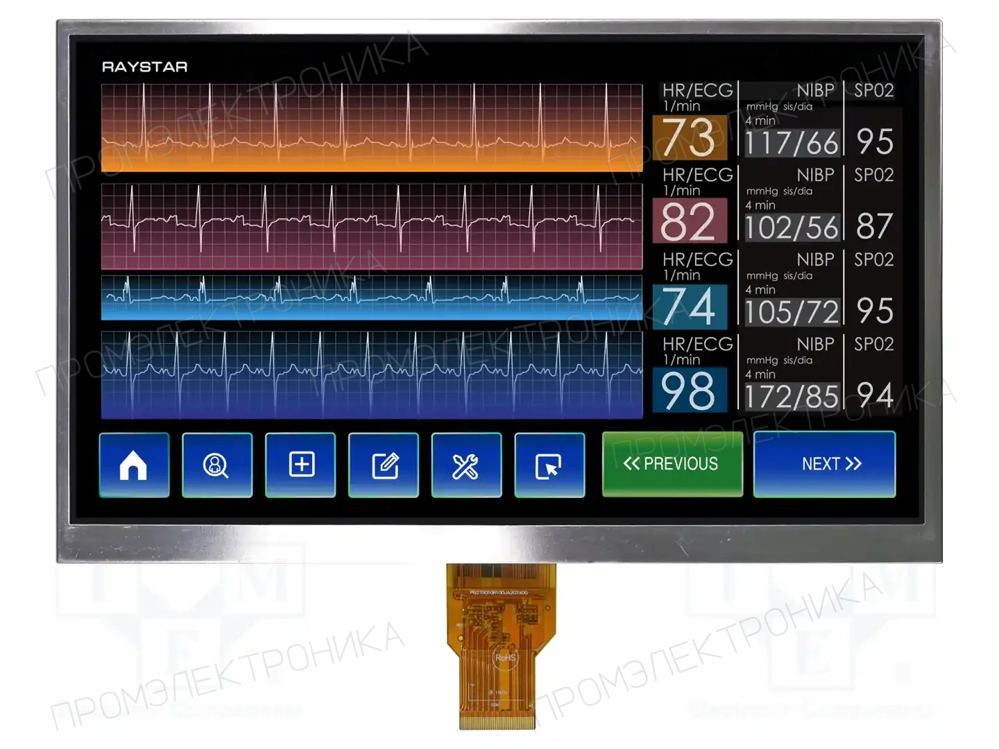 RAYSTAR OPTRONICS RFH1010J-AYH-LNN — Дисплеи TFT