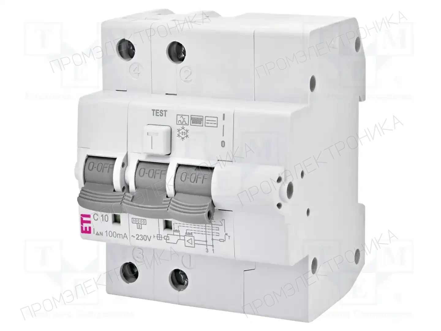 ETI POLAM KZS-4M 2P B C10/0.1 — Дифференциальные выключатели
