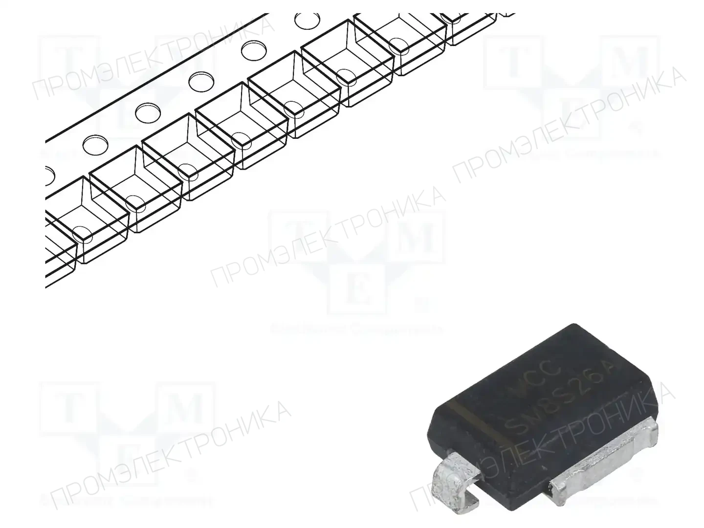 MICRO COMMERCIAL COMPONENTS SM8S26A-TP — Диоды TVS SMD однонаправленные
