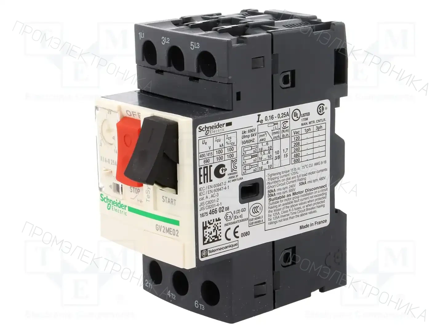 SCHNEIDER ELECTRIC GV2ME02 — Выключатели двигательные